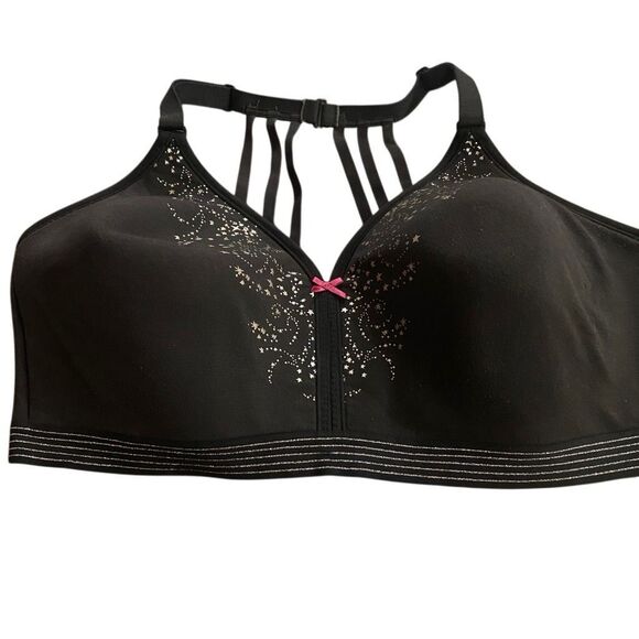 Cacique black embroidered bra size 44DDD - Picture 1 of 5